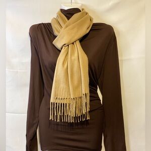 Tan Cashmere Feel Scarf